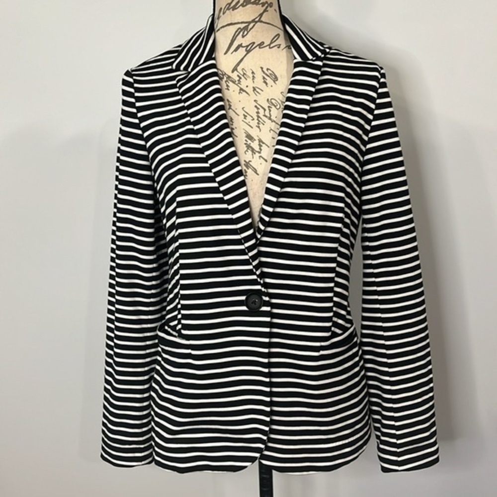 Philosophy striped ponté stretch knit blazer jacket S